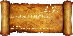 Lakatos Fidélia névjegykártya